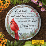 Custom Name Cardinal Memorial Decor - Personalized Memorial Stone