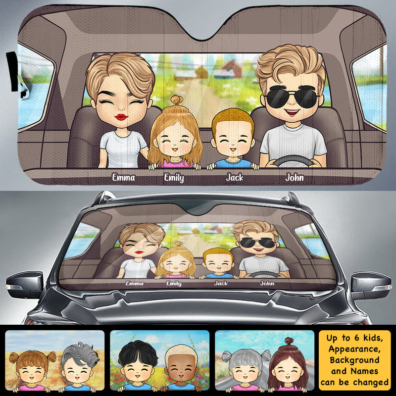 Family Trip Together - Personalized Auto Sunshade - Gift For Couples, Husband Wife