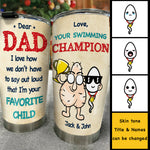 Custom Name Swimming Champion Gifts for Dad - Personalized Tumbler