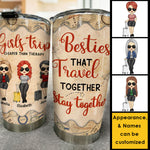 Custom Name Girls Trip Travel Gifts for Besties - Personalized Tumbler