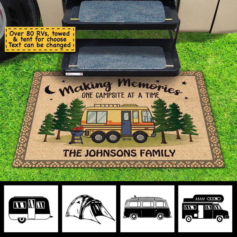 Making Memories At Campsite - Personalized Decorative Mat