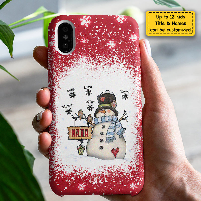 Custom Name Snowman Christmas Gifts for Families - Personalized Phone Case