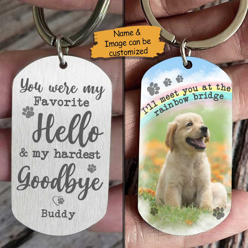 Custom Photo Favorite Hello Pet Memorial Gifts - Personalized Keychain