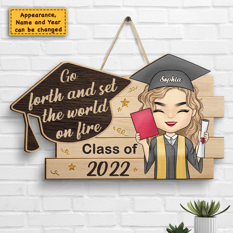 Custom Name Graduation Gifts for Her - Personalized Wood Sign
