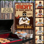 Custom Name Funny Meat Lover Gifts for Men - Personalized Metal Sign