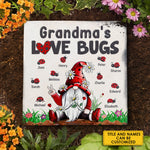 Custom Name Grandma's Love Bugs Garden Decor - Personalized Garden Stone