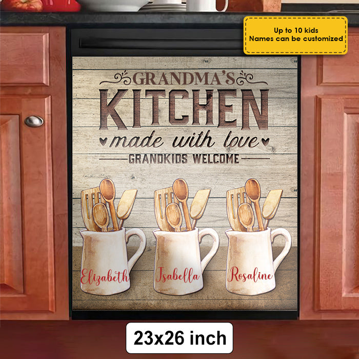 Custom Name Grandma's Kitchen Gifts - Personalized Dishwasher Cover