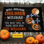 Custom Name Funny Halloween Welcome Decor - Personalized Doormat