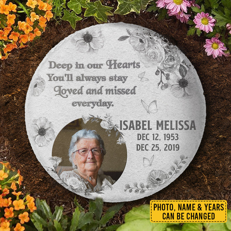 Custom Photo Memorial Garden Decor - Personalized Memorial Stone