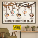 Custom Photo Grandkids Family Tree Gifts for Grandparents - Personalized Poster