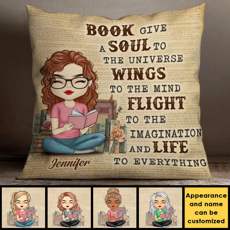 Custom Name Book Lover Gifts for Women - Personalized Pillow