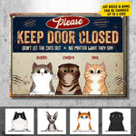 Custom Name Funny Cat Door Sign for Cat Lovers - Personalized Metal Sign