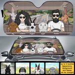 Custom Name Rabbit Family Gifts - Personalized Auto Sunshade