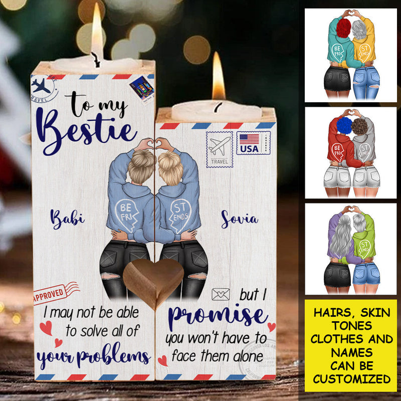 Custom Name Bestie Travel Gifts - Personalized Color Candle Holder