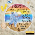 Custom Romantic Couple Beach Gifts - Personalized Beach Towel