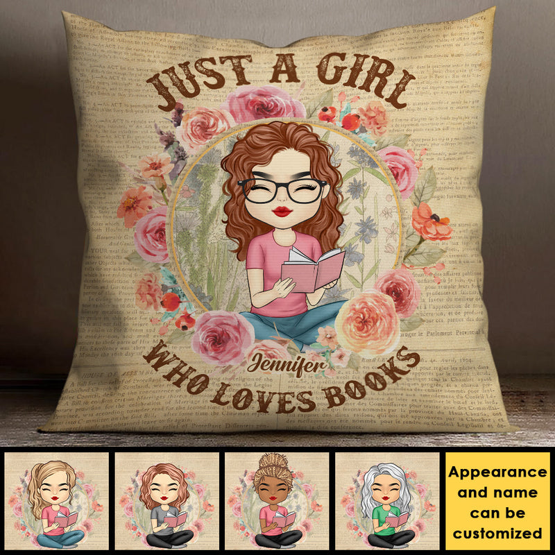 Custom Name Book Lover Gifts for Girls - Personalized Pillow