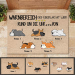 Custom Name Sleeping Dog Family Gifts - Personalized Doormat