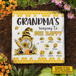 Custom Name Grandma Bee Happy Gifts - Personalized Garden Stone
