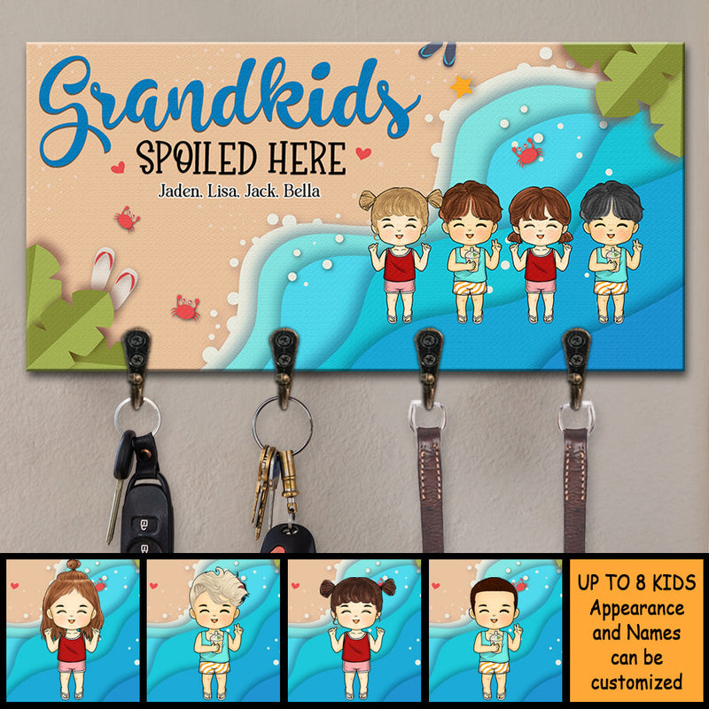 Custom Name Grandkids Gifts for Grandparents - Personalized Key Holder