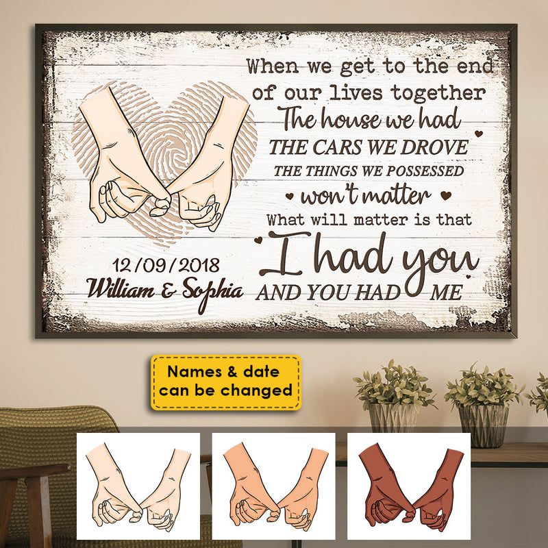 Custom Name Date Love Quote Gifts for Couples - Personalized Poster