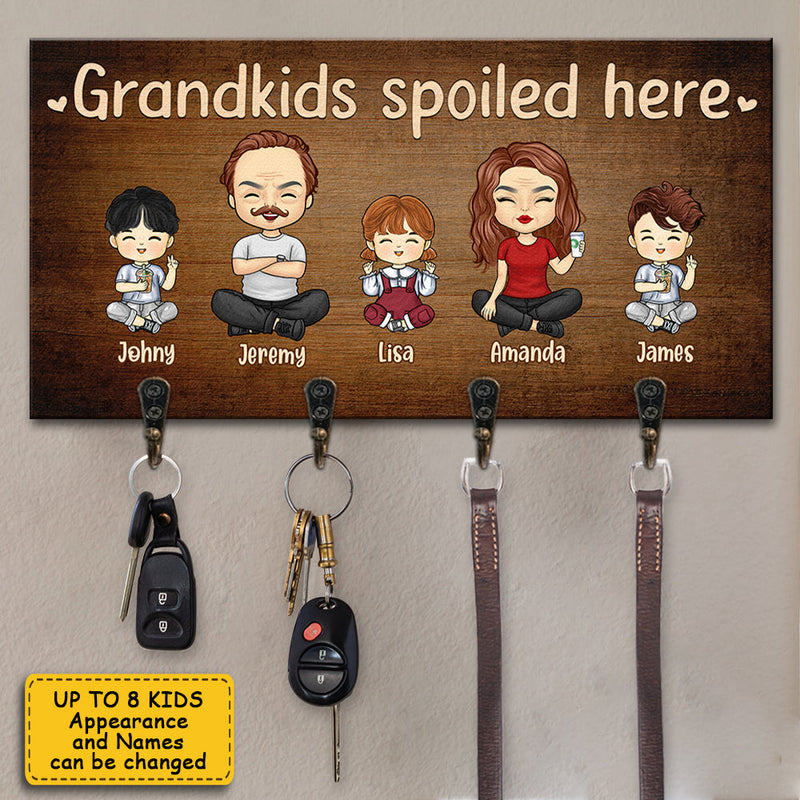 Custom Name Grandkids Gifts for Grandparents - Personalized Key Holder