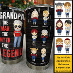 Custom Name Grandpa Gifts for Grandchildren - Personalized Tumbler