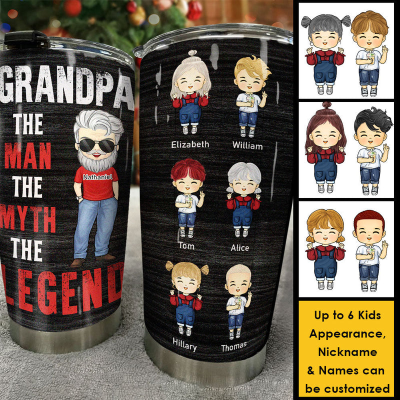Custom Name Grandpa Gifts for Grandchildren - Personalized Tumbler