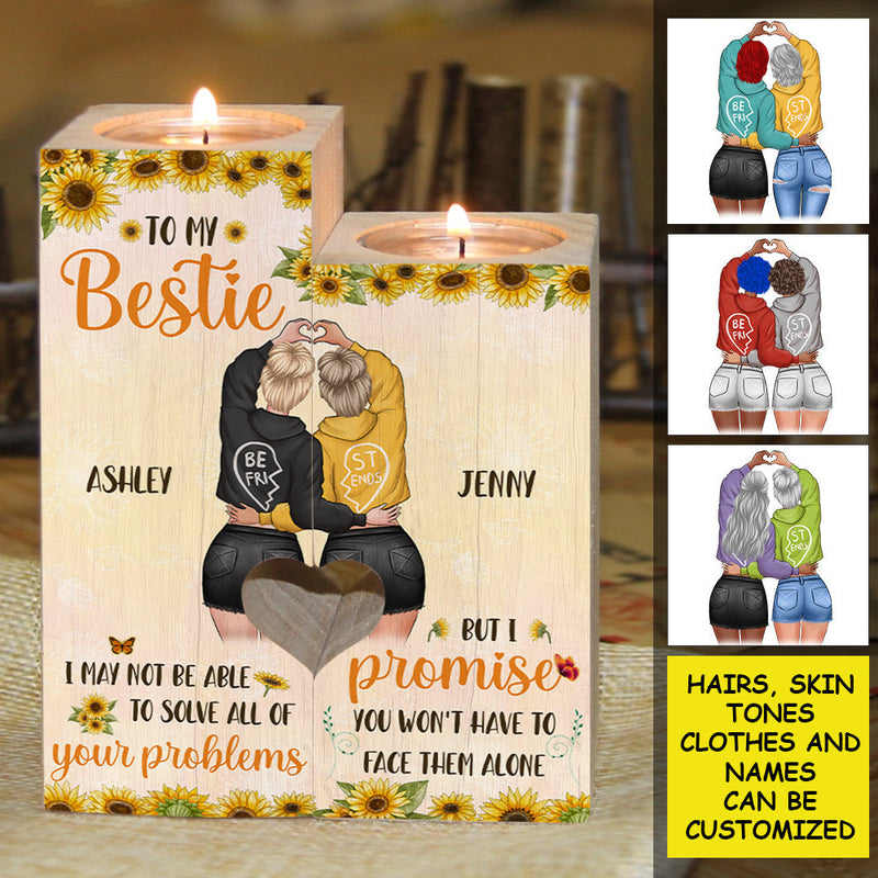 Custom Name Bestie Gifts for Women - Personalized Color Candle Holder