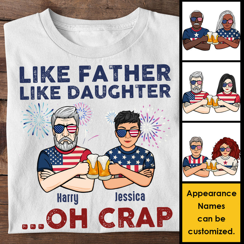 Custom Name Like Father Like Daughter Funny Gifts - Personalized Apparel
