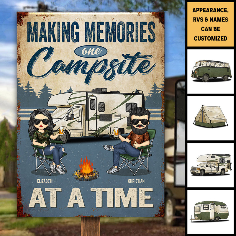 Custom Name Camping Gifts for Couples - Personalized Metal Sign