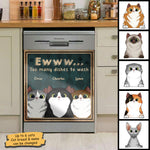 Custom Name Funny Cat Lover Kitchen Decor - Personalized Dishwasher Cover