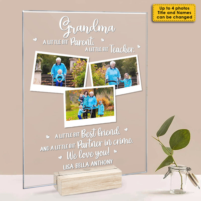 Custom Photo Grandma Gifts - Personalized Acrylic Plaque