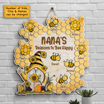 Custom Name Bee Happy Gifts for Nana - Personalized Wood Sign