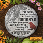 Custom Name Memorial Garden Tribute - Personalized Memorial Stone