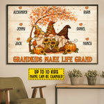 Custom Name Fall Grandkids Gifts for Grandparents - Personalized Poster