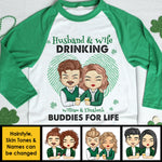Custom Name Husband Wife Drinking Couple Gifts - Personalized Raglan Shirt