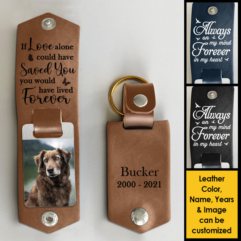 Custom Pet Photo Memorial Gifts for Dog Lovers - Personalized PU Keychain