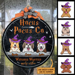 Custom Pet Name Halloween Witch Dog Decor - Personalized Wood Sign