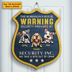 Custom Name Dog Security Decor - Personalized Wood Sign
