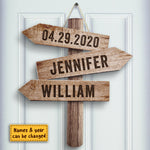 Custom Name Date Wedding Decor - Personalized Wood Sign