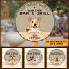 Dog Backyard Bar & Grill - Funny Personalized Dog Wood Sign