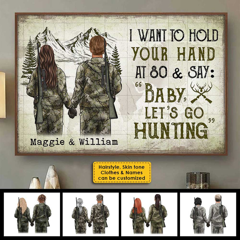 Custom Name Hunting Couple Gifts - Personalized Poster