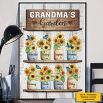 Custom Name Grandma's Garden Gifts for Grandma - Personalized Poster
