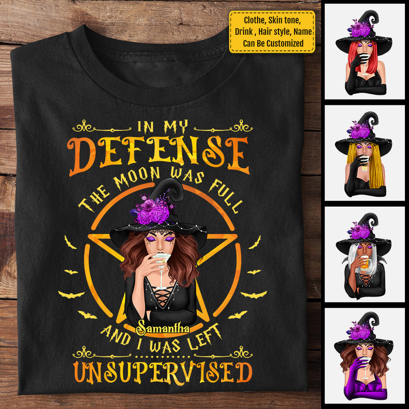Custom Name Funny Witch Moon Gifts for Women - Personalized Apparel