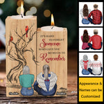 Custom Name Memorial Angel Remembrance Decor - Personalized Color Candle Holder