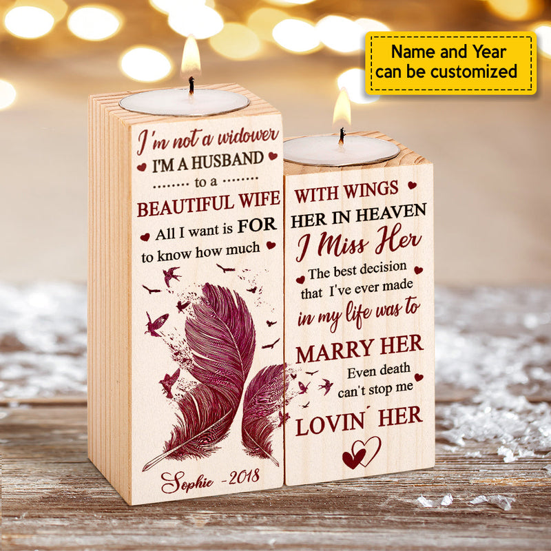 Custom Name Memorial Wife Gifts - Personalized Color Candle Holder