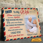 Custom Photo Romantic Gifts for Wife - Personalized Canvas