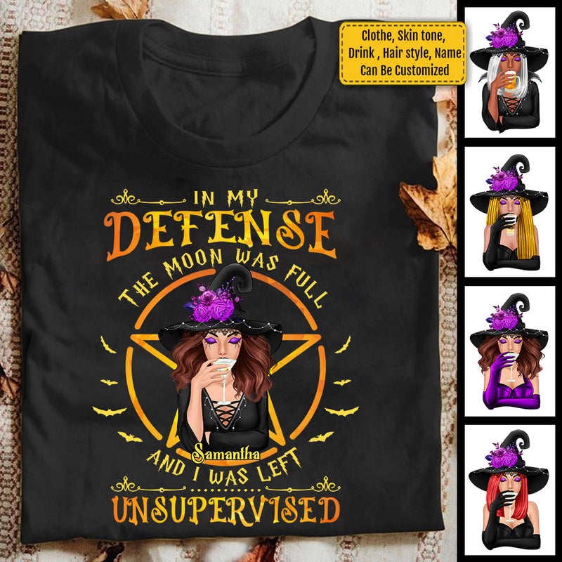 Custom Name Funny Witch Moon Gifts for Women - Personalized Apparel