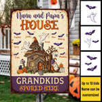Custom Name Halloween Grandkids Gifts for Grandparents - Personalized Metal Sign
