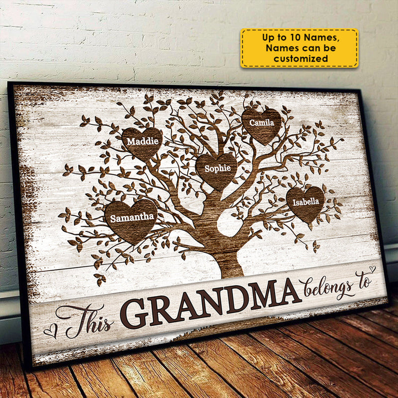 Custom Name Family Tree Grandma Gifts - Personalized Poster